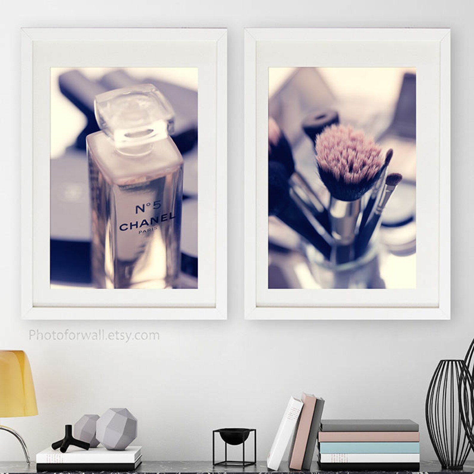 Chanel bathroom wall decor set of 2 Prints Chanel decor Etsy