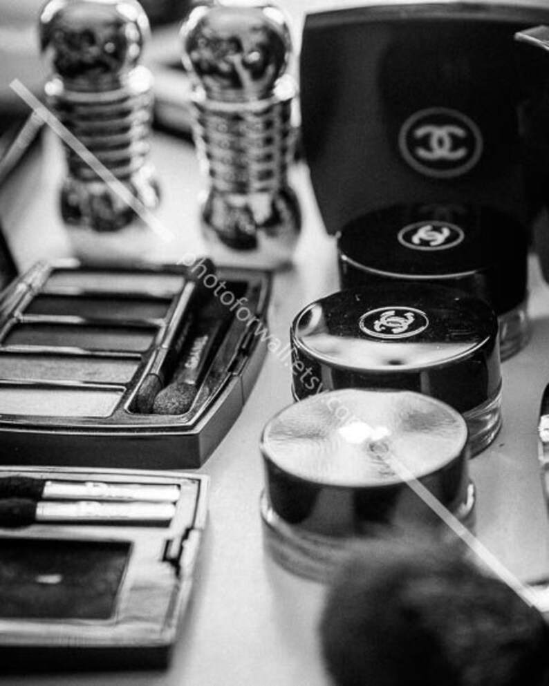 Chanel bathroom set of 8 prints makeup print Bathroom wall Etsy