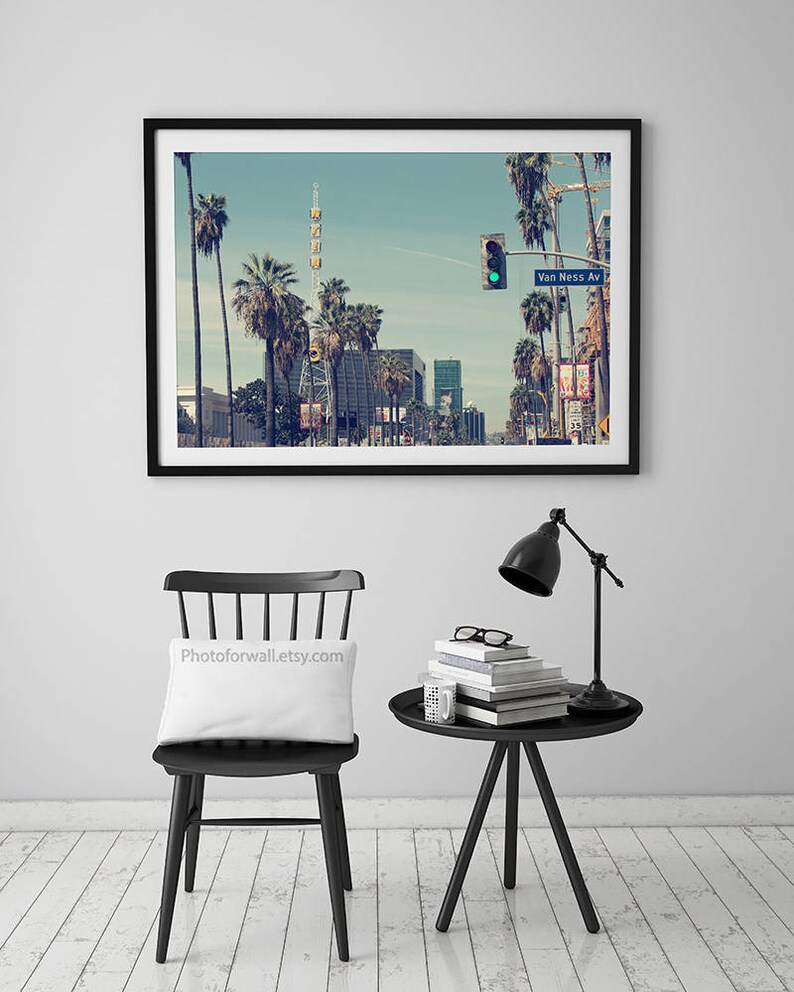 Los Angeles Poster Hollywood Print California Palm Tree Etsy