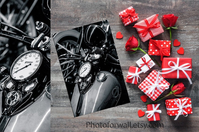 Harley Davidson Photography Wall Decor Idea Father Or Etsy