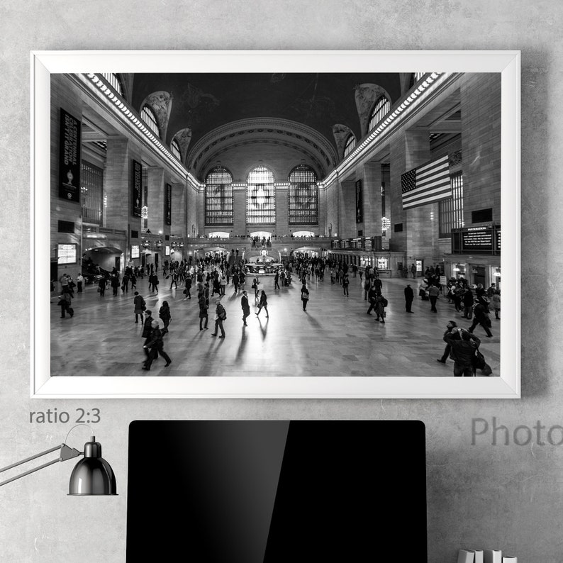 Grand Central Station New York black and white photography image 1