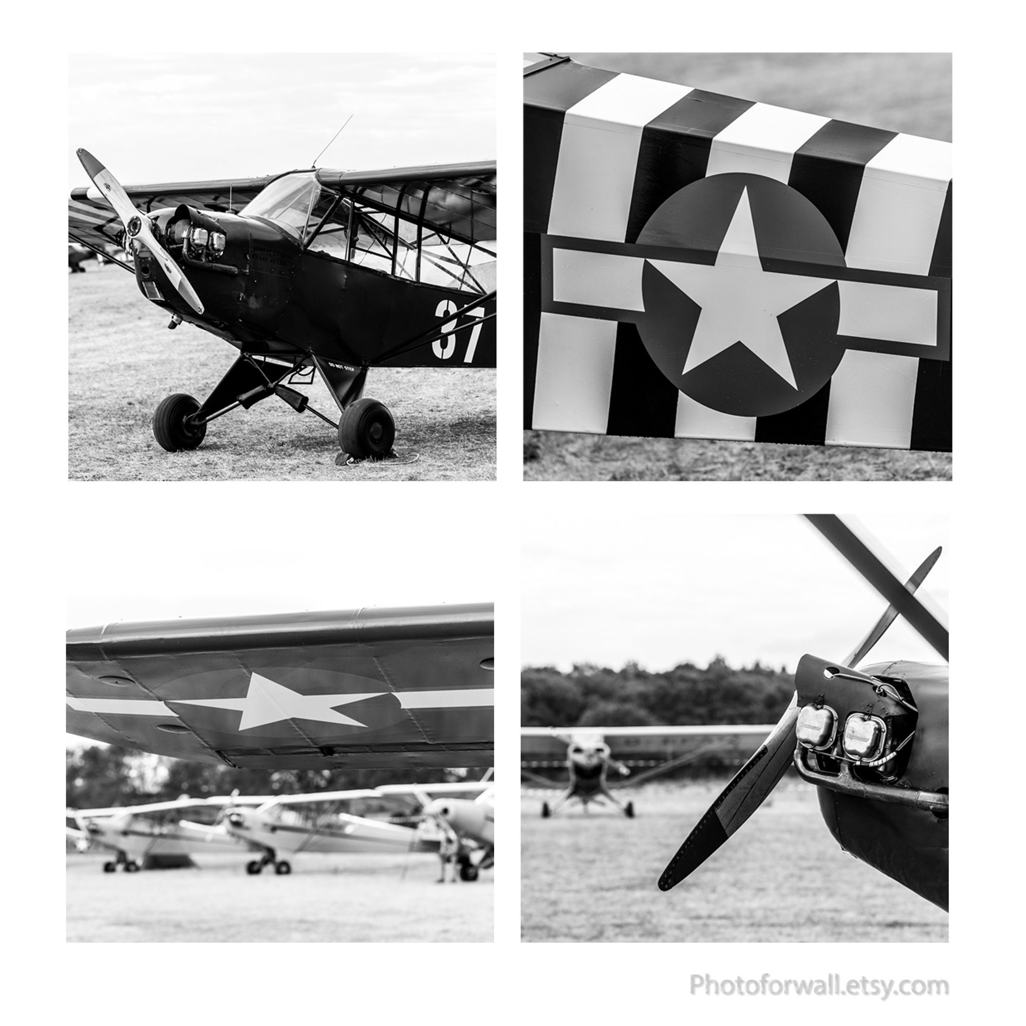 Airplane art print Black and white print airplane wall decor Etsy