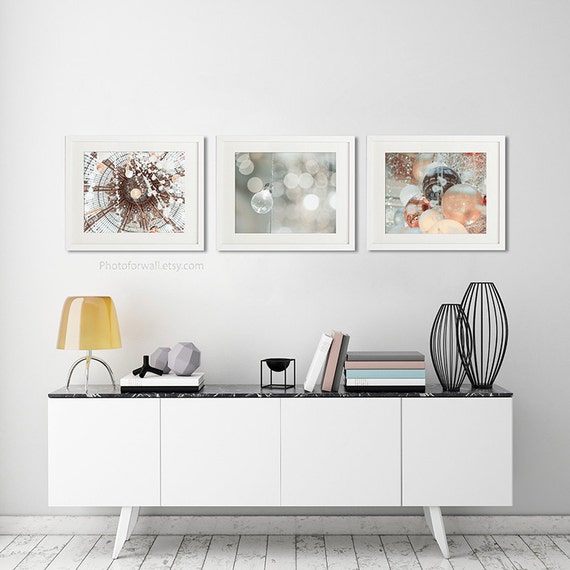 Boho Copper Decor Bathroom Art Set Of 3 Prints Paris Etsy