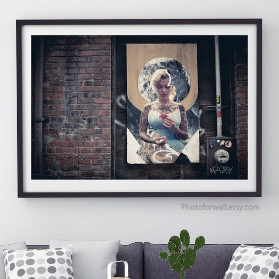 Tattooed Marilyn Monroe Print Street Art Marilyn Poster Marilyn Print Marilyn Monroe Art Marilyn Wall Art Street Art By Albane L