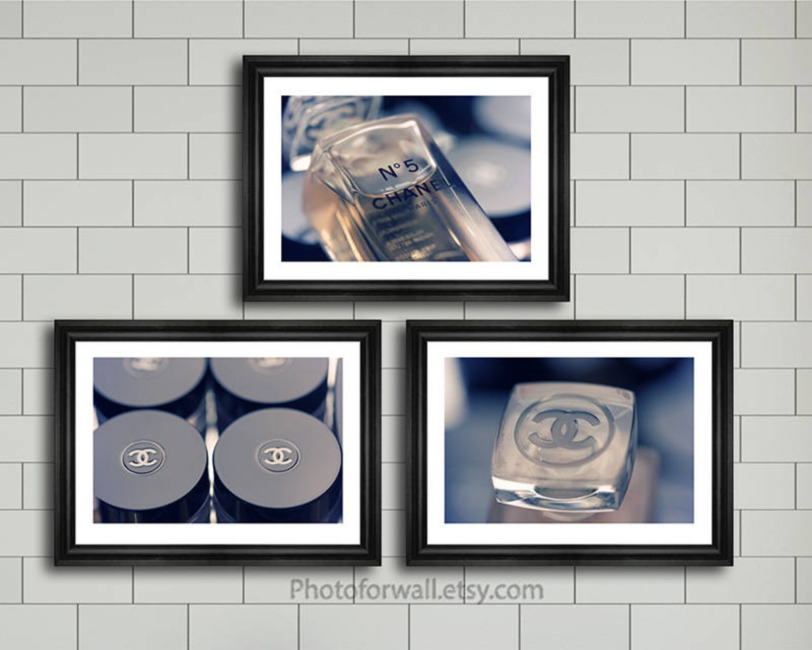 Chanel Bathroom set pastel blue pink decor makeup Chanel Etsy