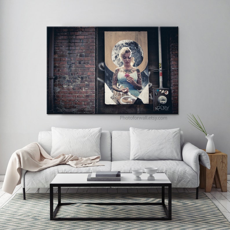 Marilyn Monroe Wall art in canvas art, for bedroom room decor, for birthday or housewarming gift as wall decor image 2