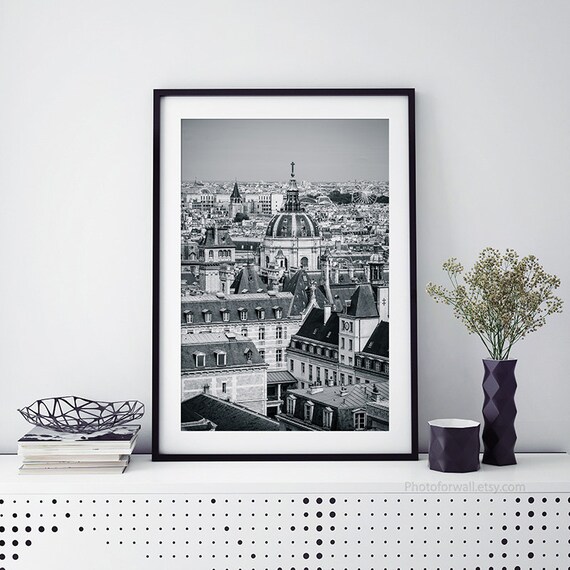 Paris Photography Black And White Photography Roof Top Paris Print Bathroom Wall Decor Paris Wall Decor Large Wall Art Paris Bedroom Decor