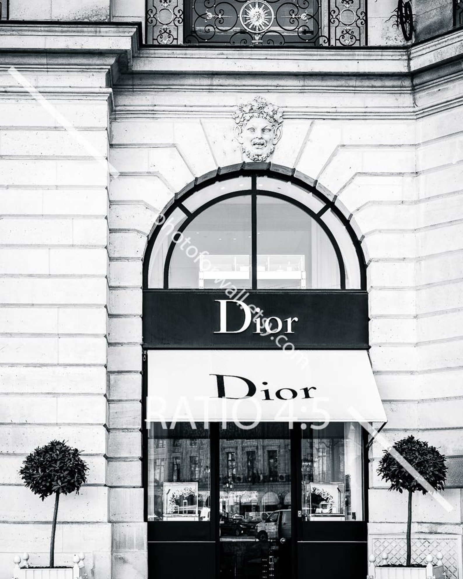 Dior boutique print black and white print fashion wall art Etsy