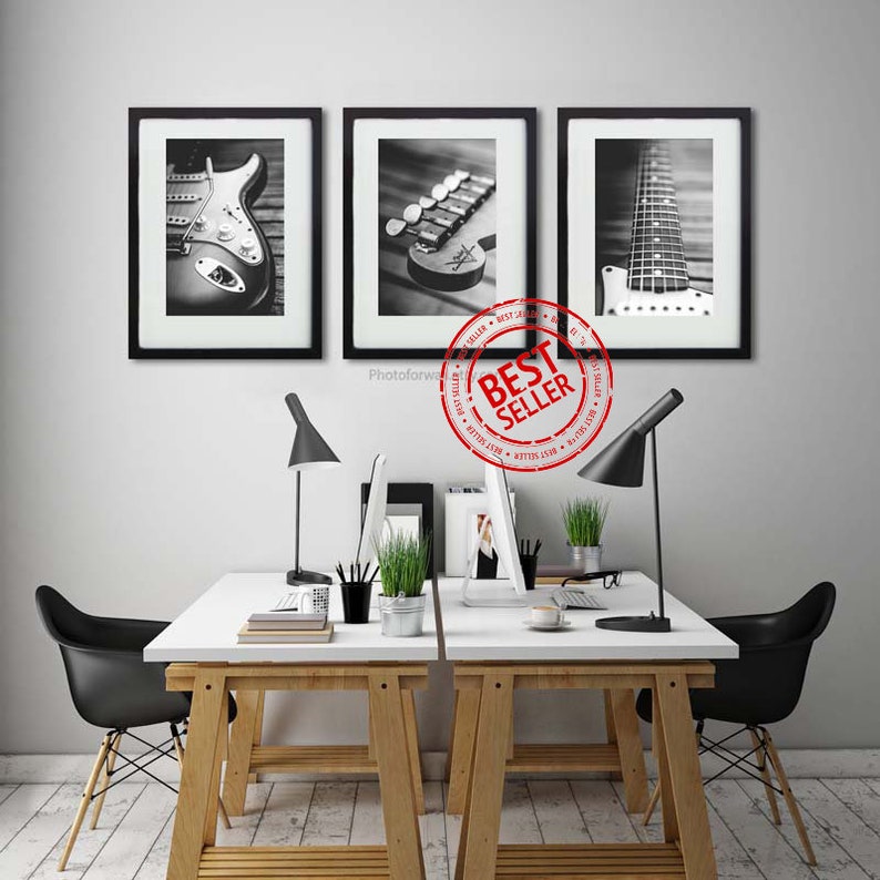 Set of 3 Black and white prints UNFRAMED Music theme gifts Etsy