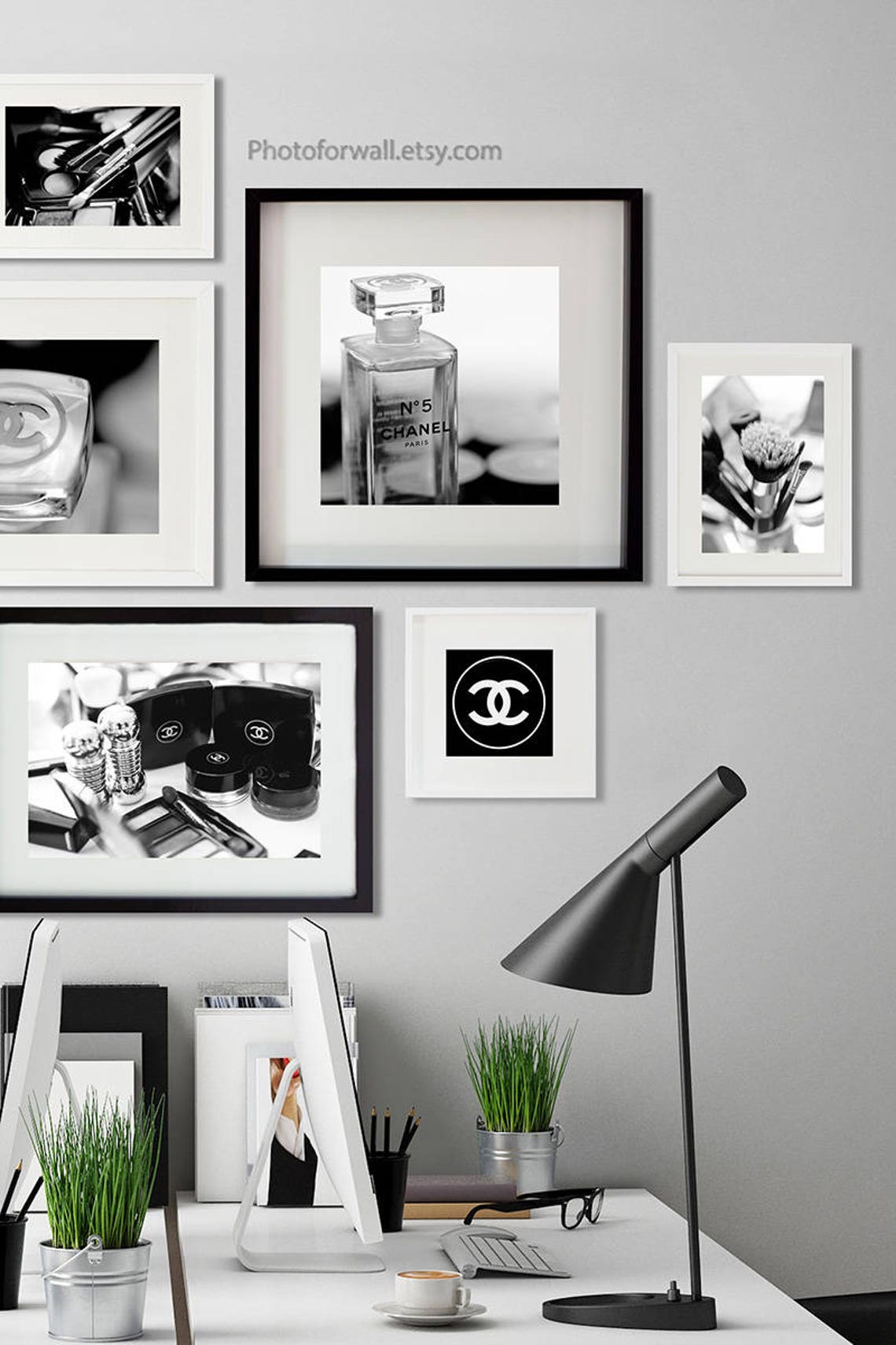 Chanel bathroom wall decor/large wall art/bathroom art/black Etsy