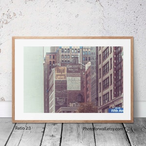 New York photography on fifth avenue, Old Building Urban wall decor print unframed, home office decor image 3