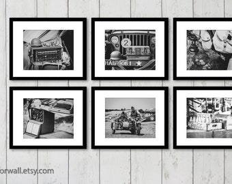 Army aviation, aviation decor, Gift for pilot, Vintage military decor, second war set of 6 plane black and white prints