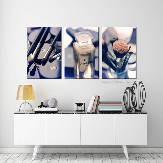 Bathroom Wall Decor Chanel Bathroom Set With Makeup Print Set Etsy