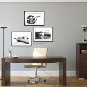 Aviation decor with set of 3 Black and white prints Retirement Pilot Gift Airplane Office Decor, Airforce Gifts for father, Gift for Him image 5