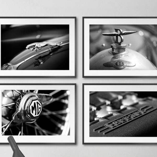 Black and White Car Poster Etsy