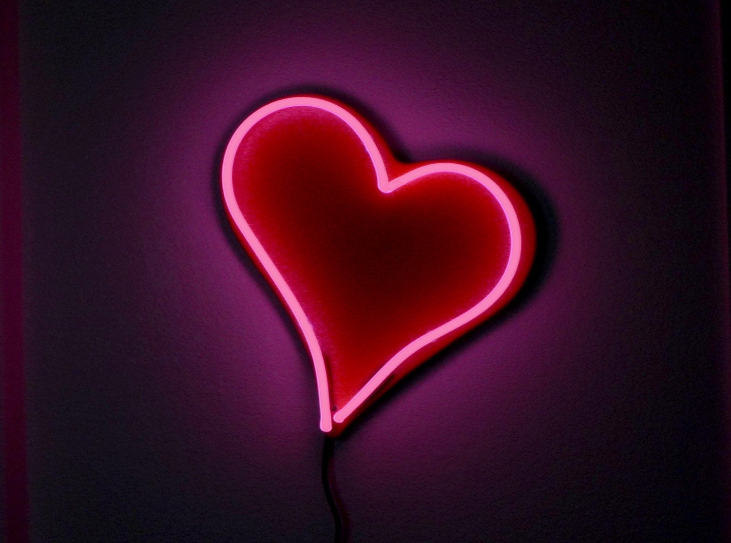 Hot Hot Pink Neon Valentine Heart for the Wall FREE SHIPPING | Etsy