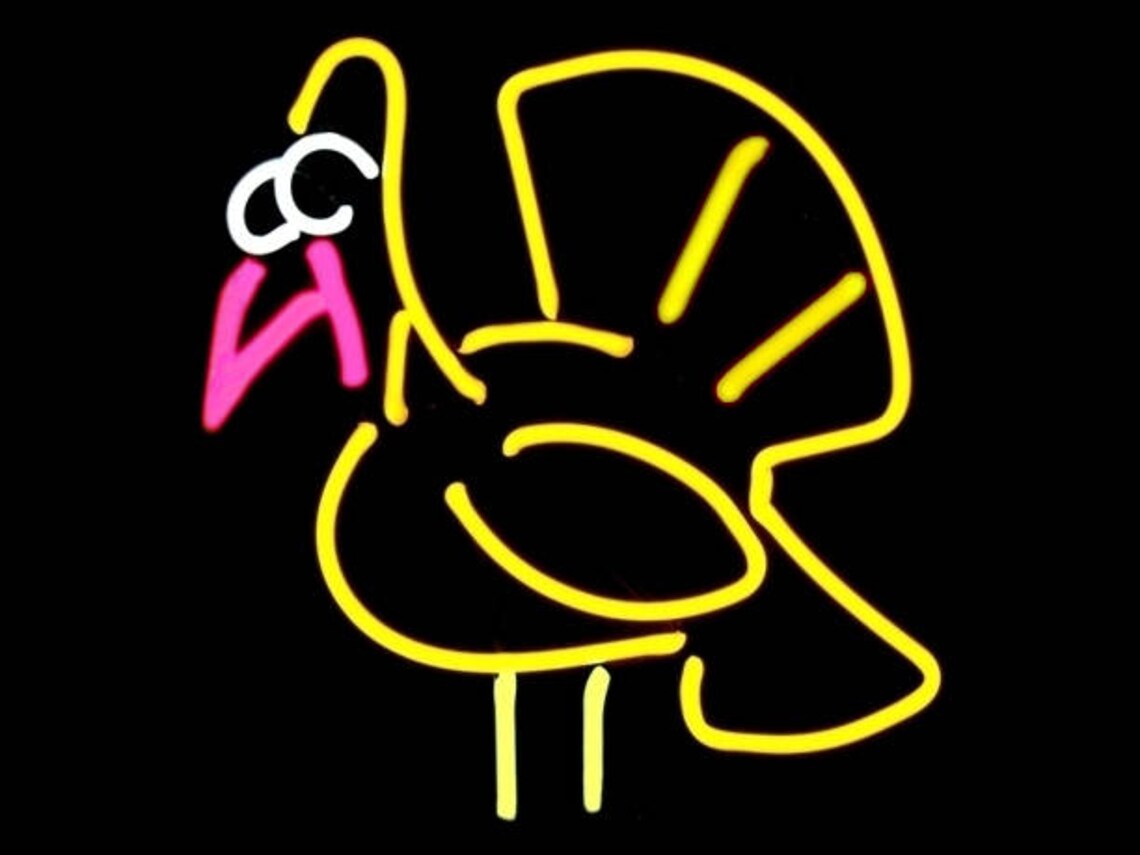 Turkey Freestanding Modern Neon Art Sculpture Thanksgiving | Etsy