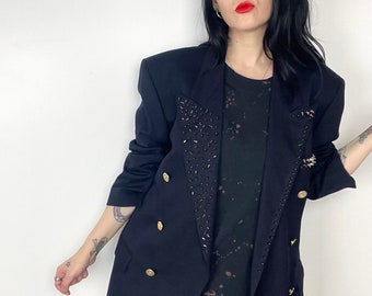 Vintage reworked studded custom blazer jacket Grunge Punk Alt Clothing