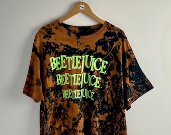 Beetlejuice Bleached custom t-shirt size XL movie tee horror Tim burton