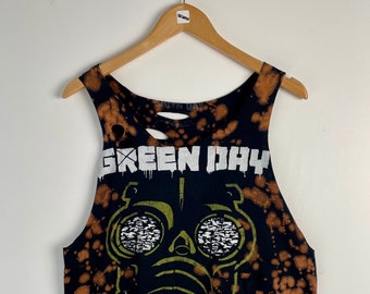 Green Day Bleached distressed Band shirt Size small punk emo alternative