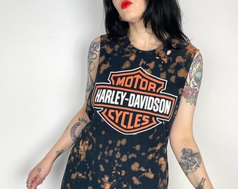 Harley Davidson custom Bleached motorcycle t-Shirt size medium alt clothing