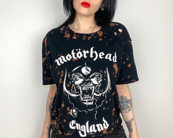 Motörhead bleached distressed custom band Shirt alt clothing size medium