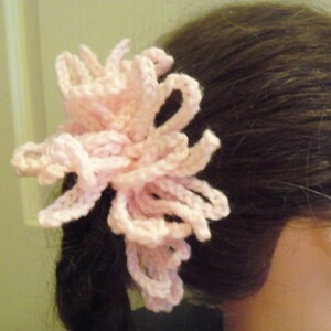 Newly Crocheted, Large Size, Baby Pink Colored, Hair Scrunchy