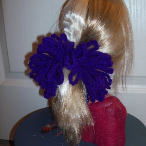 Newly Crocheted, Large Size, Amethyst Colored , Hair Scrunchy