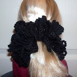 Newly Crocheted, Large Size, Black Colored, Hair Scrunchy