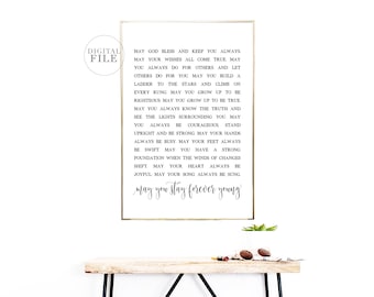 PUEDE QUE ESTANCIA Forever Forever Young - Decoración de la guardería por Dear Lily Mae - Usted imprime arte de pared imprimible (5) Jpegs 24x36/18x24/16x20/11x14/A0