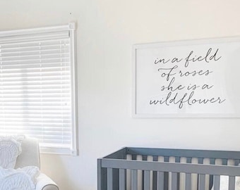 DECORACIÓN DE LA GUARDERÍA, Arte de la pared de la guardería, Niña de la decoración de la guardería, Impresiones de la guardería, Decoración encima de la cuna, Signo de nombre personalizado