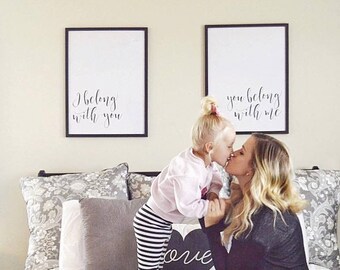 I BELONG WITH You Belong With Me, Bedroom Decor de Dear Lily Mae, You Print Printable (4)Jpegs 24X30/16X20/8X10&11x14, Uso Personal Solamente