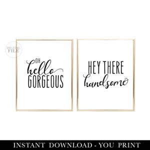 OH HELLO GORGEOUS - Nursery Decor by Dear Lily Mae - You Print Printable Wall Art (4) 8x10/11x14 Jpeg Files - Personal Use Only