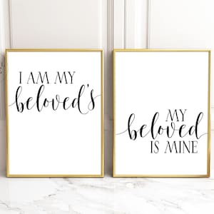 I AM MY Beloved's My Beloved Is Mine, Printable Home Decor by Dear Lily Mae, You Print Printable Wall Art (2) 18x24 JPEGs, Personal Use Only