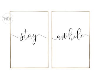 ESTANCIA A MI VEZ - Decoración del dormitorio por Dear Lily Mae - Usted imprime arte de pared imprimible (2) 24x36 Jpegs - Sólo uso personal