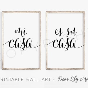 印刷可能なウォールアート、Dear Lily Mae、Mi Casa Es Su Casa、ホームデコレーション、ベッドルームデコレーション、ウォールアート、モダンアート (4) Jpegs 24x36/16x20