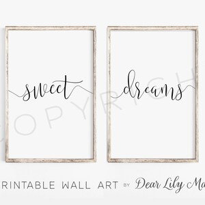 PRINTABLE WALL ART, Nursery Decor, Nursery Printables, Sweet Dreams, Above Crib Decor, Printable ...