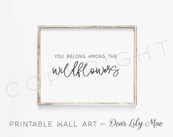 ARTE DE PARED PRINTABLE, Vivero imprimible, Arte de la guardería, Pertenecer entre las flores silvestres, Por encima de la cuna, Cartel imprimible (1) 24x30/16x20/8x10 Jpeg