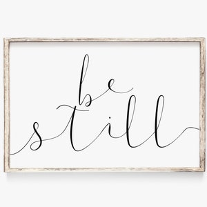 PRINTABLE WALL ART Christian, Be Still and Know That I Am God, Printable Wall Art for Above Bed, Minimalist Art, Modern Art image 2