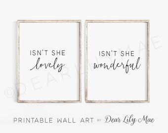 ARTE DE PARED PRINTABLE no es encantadora no es maravillosa, decoración de la guardería por dear Lily Mae, home decor (2) 18X24 Jpegs