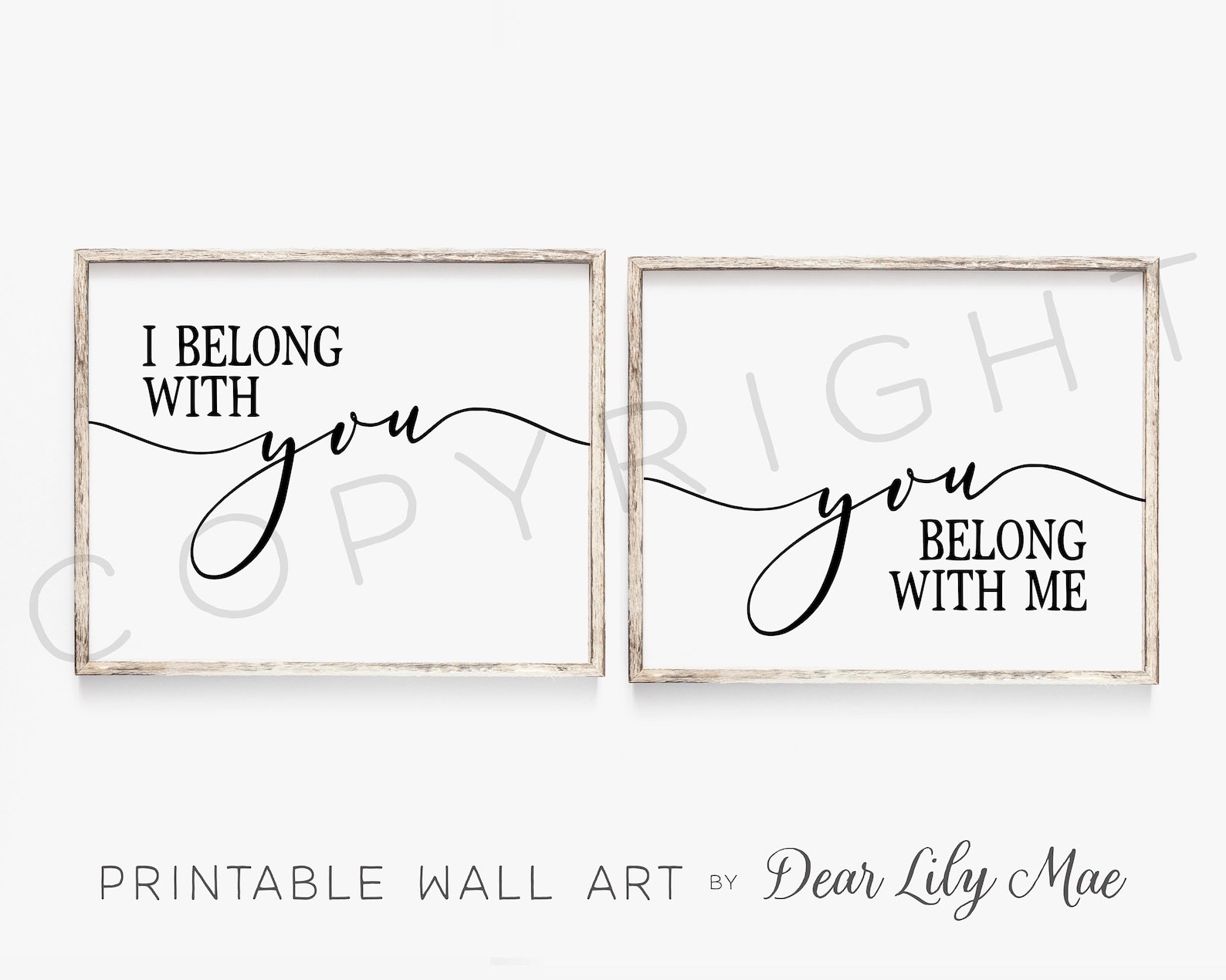 PRINTABLE WALL ART I Belong With You You Belong With Me Etsy