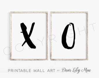 XO PRINTABLE WALL Art de Dear Lily Mae, (2) 18X24 Jpegs, Decoración del dormitorio, Decoración de la guardería, X O, Letrero del dormitorio, Impresiones de pared, Uso personal únicamente