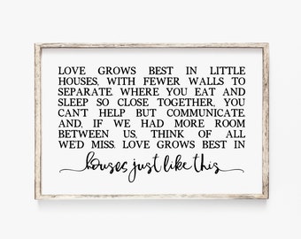 SIGNO DE GRANJA, Decoración moderna de la granja, Decoración de la pared sobre el sofá, Arte lírico de la canción de la boda, Regalo de aniversario, Descarga digital de arte a gran escala