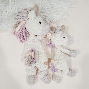 Unicorn Snuggler, Unicorn lovey,  Baby shower gift, Pretend Play Toy, Nursery decor