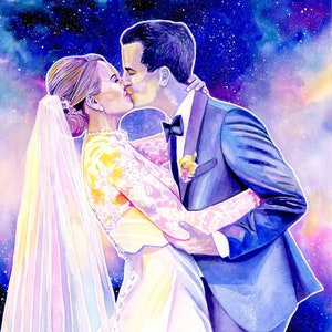 Regali personalizzati per l'anniversario del marito per gli uomini, RITRATTO PERSONALIZZATO, Regali romantici per lui, regalo per il 1 ° anniversario per marito a moglie