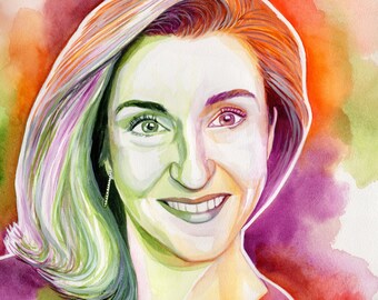 Prezent na 50 urodziny dla kobiet, Spersonalizowany portret kobiety, Spersonalizowane prezenty dla żony od męża. Malowanie ze zdjęcia, Prezent dla szefa na emeryturę