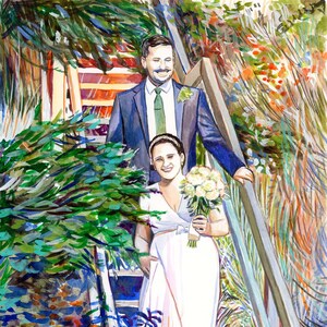 RITRATTO DI MATRIMONIO PERSONALIZZATO, regalo di 40 ° compleanno per uomo, regalo di compleanno per lui, regalo di 1 ° anniversario per regalo di compleanno del marito