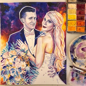 Regali di anniversario per il marito, RITRATTO DI COPPIA PERSONALIZZATO, Regalo per il primo anniversario di matrimonio per il marito, Regali di anniversario di carta per lui