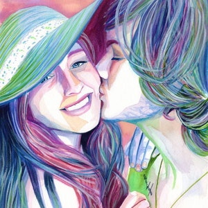 Regali di 2° anniversario per il fidanzato, RITRATTO DI COPPIA PERSONALIZZATO Regali romantici per lui Regali unici per uomo Illustrazione di coppia personalizzata