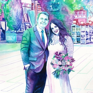 10th anniversary gift for couple, CUSTOM HANDPAINTED PORTRAIT, 10 year anniversary gifts for men, 10th anniversary gift for her from photo